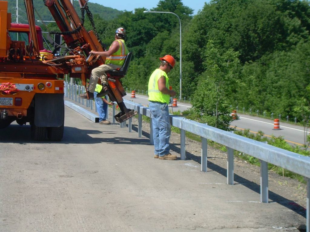 Box Beam Steel Guardrail Installation | L. S. LEE, INC.